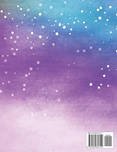 Graph Paper Notebook: Purple Sky Grid Paper Quad Ruled 5 Squares Per Inch Large Graphing Paper For Math Science 8.5