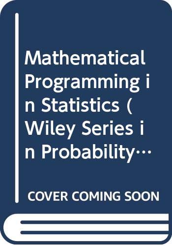 Mathematical Programming In Statistics (Wiley Series In Probability And Statistics),Used