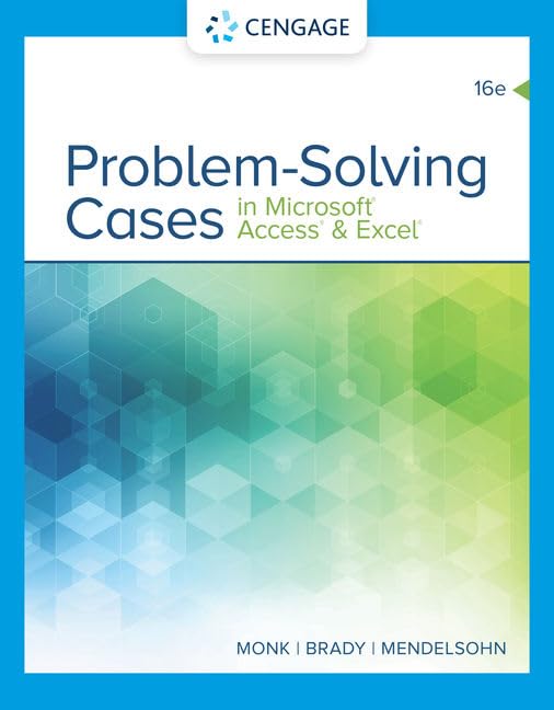 Problem Solving Cases In Microsoft Access & Excel,Used