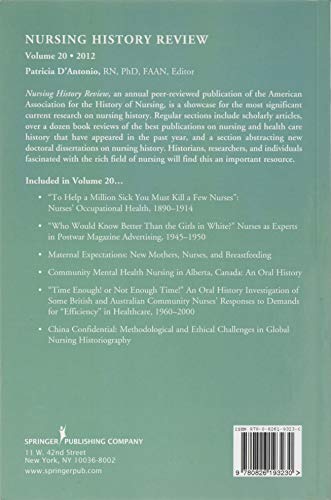 Nursing History Review, Volume 20: Official Journal of the American Association for the History of Nursing (Nursing History Revi,Used