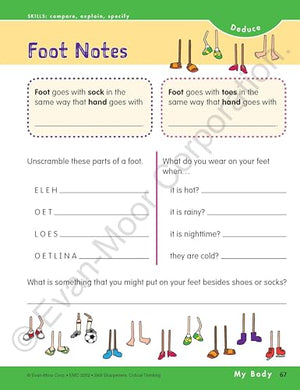 Evanmoor Skill Sharpeners Critical Thinking, Grade 2 Workbook, Problem Solving Skills, Fun Activities, Higherorder, Openended