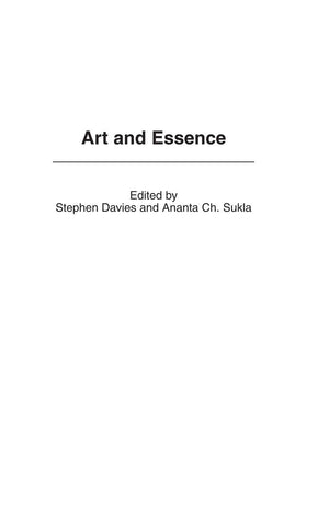 Art and Essence (Studies in Art, Culture, and Communities),New