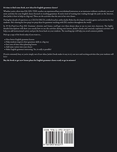 39 NoPrep/LowPrep ESL Grammar Activities and Games: For Teenagers and Adults,Used