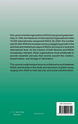 Changing Roles Of Ngos In The Creation, Storage, And Dissemination Of Information In Developing Countries (Ifla Publications, 12