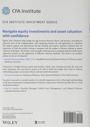 Equity Asset Valuation (Cfa Institute Investment Series)