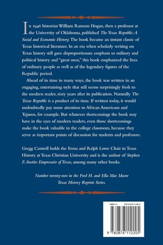 The Texas Republic: A Social and Economic History (Volume 22) (Fred H. and Ella Mae Moore Texas History Reprint Series),Used