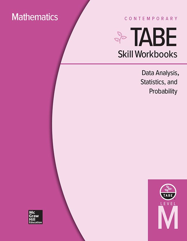 TABE Skill Workbooks Level M: Data Analysis, Statistics, and Probability  10 Pack (Achieving TABE Success for TABE 9 & 10),Used