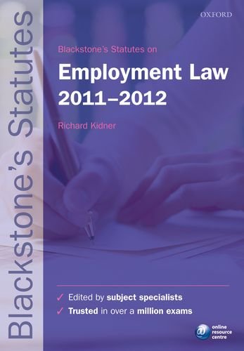 Blackstone's Statutes on Employment Law 20112012,Used