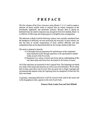 Piano Literature of the 17th, 18th and 19th Centuries, Bk 5 (Frances Clark Library for Piano Students),Used