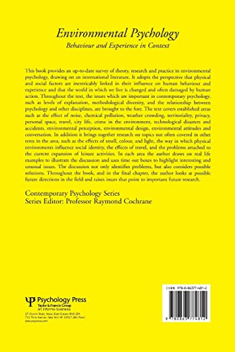 Environmental Psychology: Behaviour and Experience in Context (Contemporary Psychology Series),Used