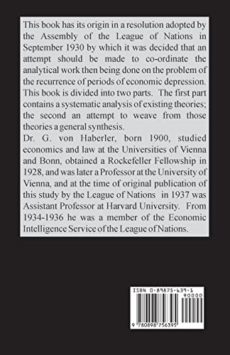 Prosperity and Depression: A Theoretical Analysis of Cyclical Movements,Used