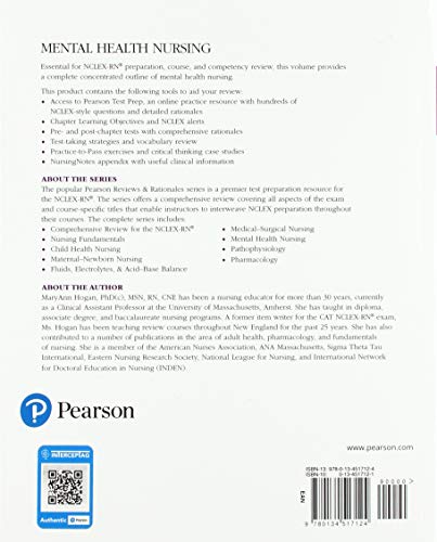 Pearson Reviews & Rationales: Mental Health Nursing With Nursing Reviews & Rationales (Pearson Nursing Reviews & Rationales)-new