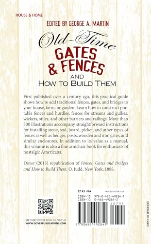 OldTime Gates and Fences and How to Build Them (Dover Crafts: Building & Construction),Used