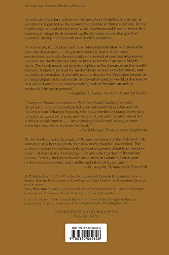 Change in Byzantine Culture in the Eleventh and Twelfth Centuries (Transformation of the Classical Heritage) (Volume 7),New