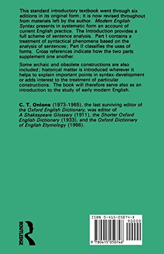 Modern English Syntax,Used
