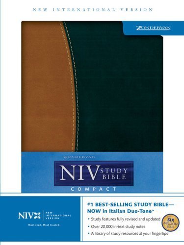 Zondervan Study Bible: New International Version Italian DuoTone Tan/Blk,Used