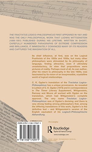 Tractatus LogicoPhilosophicus: German and English (International Library of Psychology, Philosophy, & Scientific Method),Used