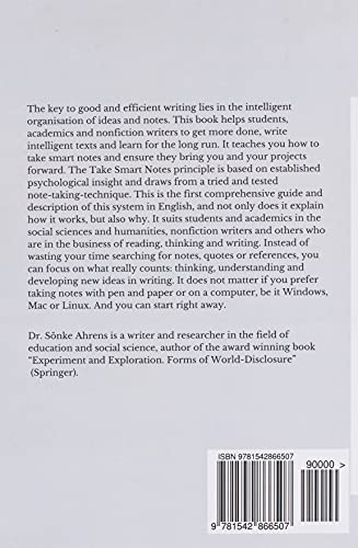 How to Take Smart Notes: One Simple Technique to Boost Writing, Learning and Thinking  for Students, Academics and Nonfiction B,Used