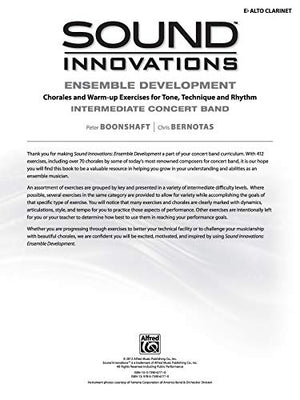 Sound Innovations for Concert Band  Ensemble Development for Intermediate Concert Band: Eflat Alto Clarinet,Used