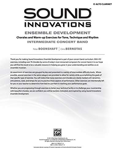 Sound Innovations for Concert Band  Ensemble Development for Intermediate Concert Band: Eflat Alto Clarinet,Used