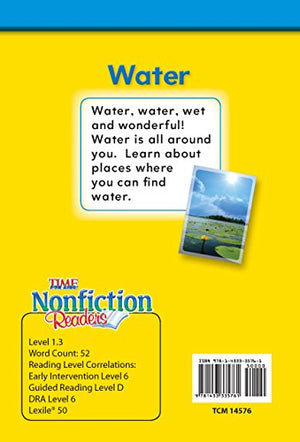 Teacher Created Materials  TIME For Kids Informational Text: Water  Grade 1  Guided Reading Level D,Used