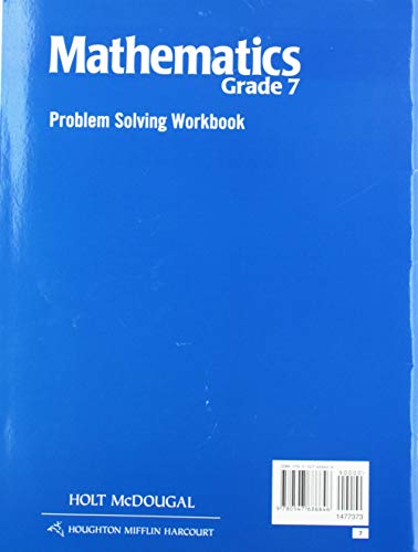 Problem Solving Workbook Grade 7 (Holt McDougal Mathematics),Used
