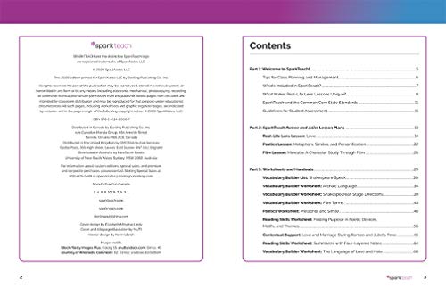 SparkTeach: Romeo and Juliet: Lesson Plans, DIscussion Questions, Projects, Worksheets, and More (Volume 16),Used