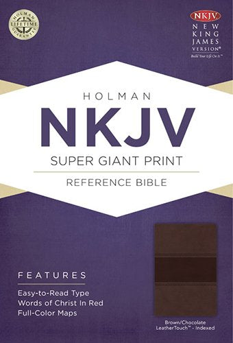 NKJV Super Giant Print Reference Bible, Brown/Chocolate LeatherTouch,Used