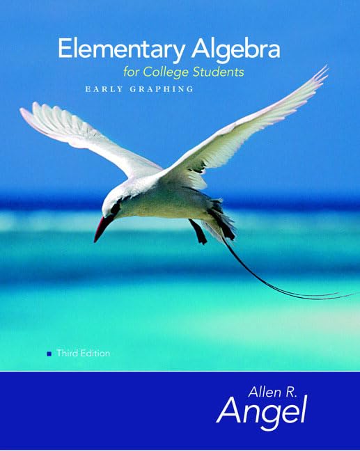 Elementary Algebra Early Graphing for College Students,Used
