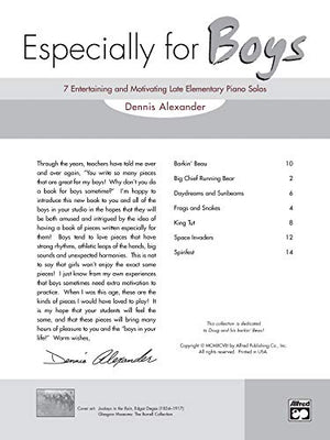 Especially for Boys: 7 Entertaining and Motivating Late Elementary Piano Solos,New