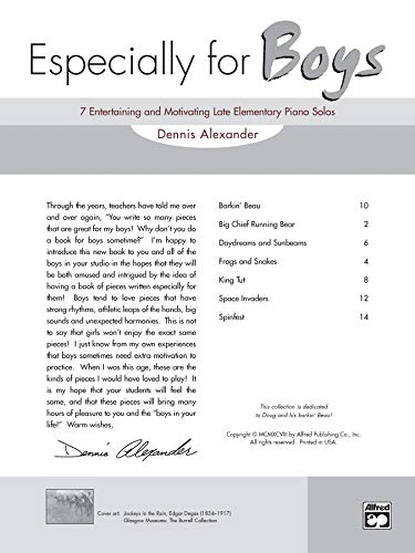 Especially for Boys: 7 Entertaining and Motivating Late Elementary Piano Solos,New