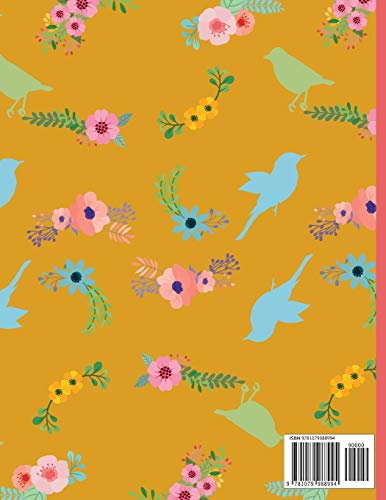 Sketchbook: Birds & Flowers Floral Sketch paper to draw, and sketch in 120 pages (8.5x11 Inch).,Used