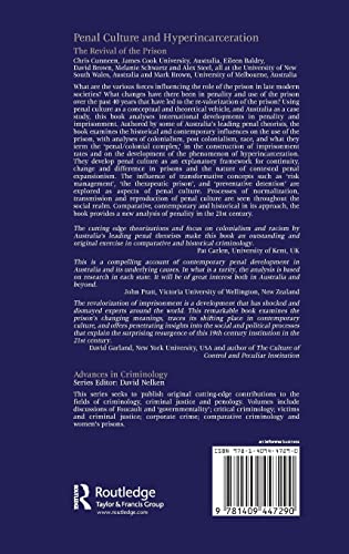 Penal Culture and Hyperincarceration: The Revival of the Prison (New Advances in Crime and Social Harm),Used