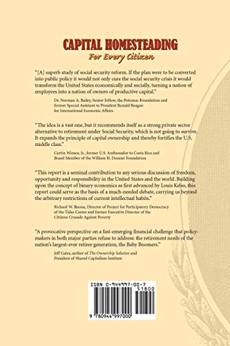 Capital Homesteading for Every Citizen: A Just Free Market Solution for Saving Social Security,Used