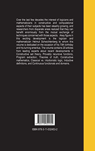 Logic, Construction, Computation (Ontos Mathematical Logic, 3),Used