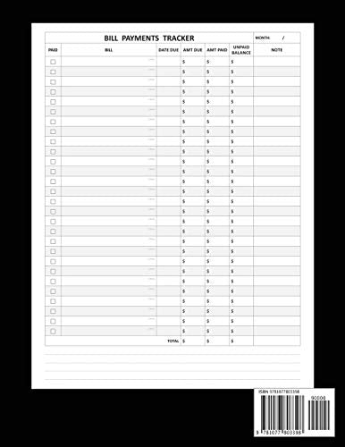Bill: Simple Monthly Bill Payments Checklist Organizer Planner Log Book Money Debt Tracker Keeper Budgeting Financial Planning J,Used