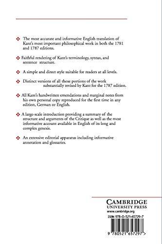 Critique of Pure Reason (The Cambridge Edition of the Works of Immanuel Kant),Used