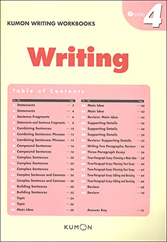 Kumon Grade 4 Writing (Kumon Writing Workbooks),Used