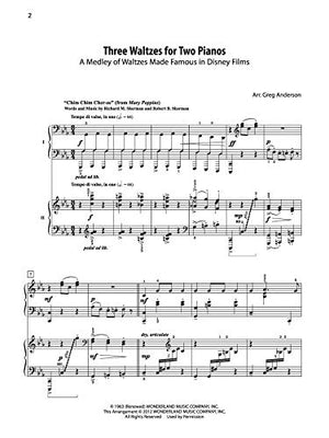 Three Waltzes for Two Pianos: A Medley of Waltzes Made Famous in Disney Films (Anderson & Roe Duos & Duets),Used