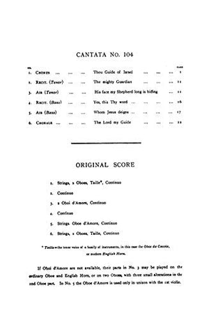 Cantata No. 104  Du Hirte Israel, hore: SATB with TB Soli (Kalmus Edition),Used