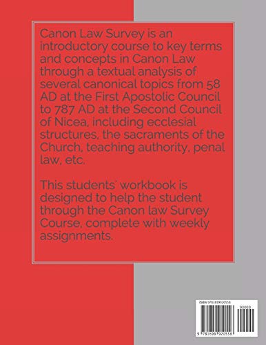 Canon Law Survey Course Workbook: Canon Laws of the Holy Ecumenical Councils of The Apostolic Church,Used