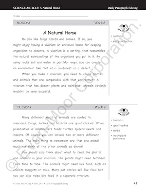 Daily Paragraph Editing, Grade 7 Teacher Edition,Used