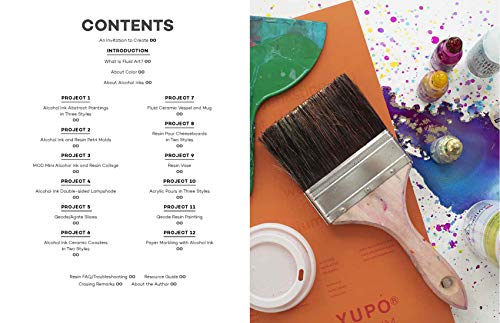 The Ultimate Fluid Pouring & Painting Project Book: Inspiration and Techniques for using Alcohol Inks, Acrylics, Resin, and more,Used
