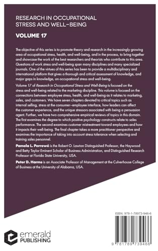 Examining The Role Of Wellbeing In The Marketing Discipline (Research In Occupational Stress And Well Being, 17)