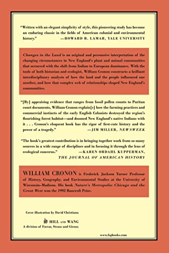 Changes In The Land: Indians, Colonists, And The Ecology Of New England,New