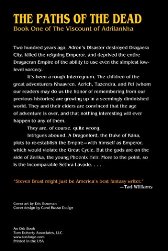 The Paths of the Dead: Book One of the Viscount of Adrilankha (The Viscount of Adrilankha, 1),Used