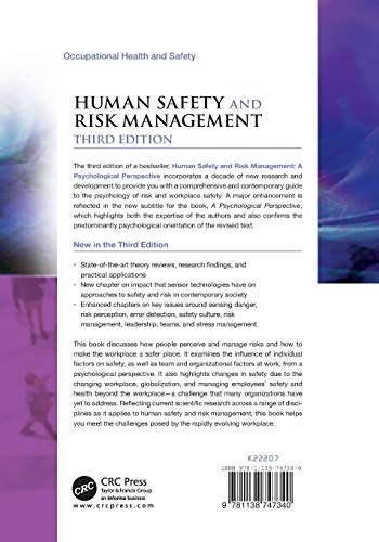 Human Safety and Risk Management: A Psychological Perspective, Third Edition,Used