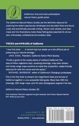 Trees and Shrubs of California (California Natural History Guides) (Volume 62),Used