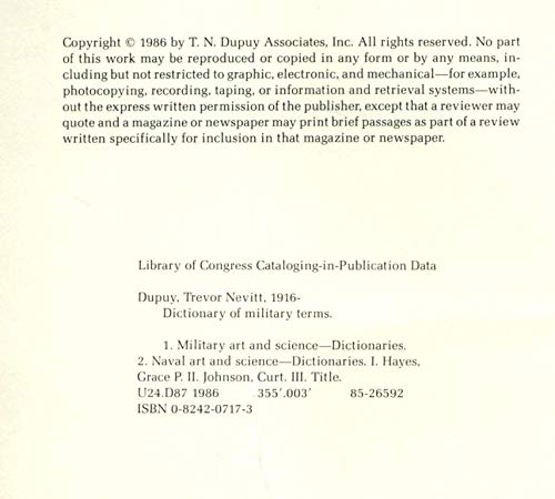 Dictionary of Military Terms: A Guide to the Language of Warfare and Military Institutions,Used