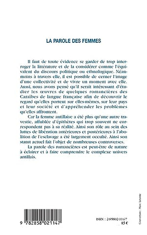 La parole des femmes: Essai sur des romancires des Antilles de langue franaise (French Edition),Used